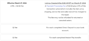 mercari selling fees